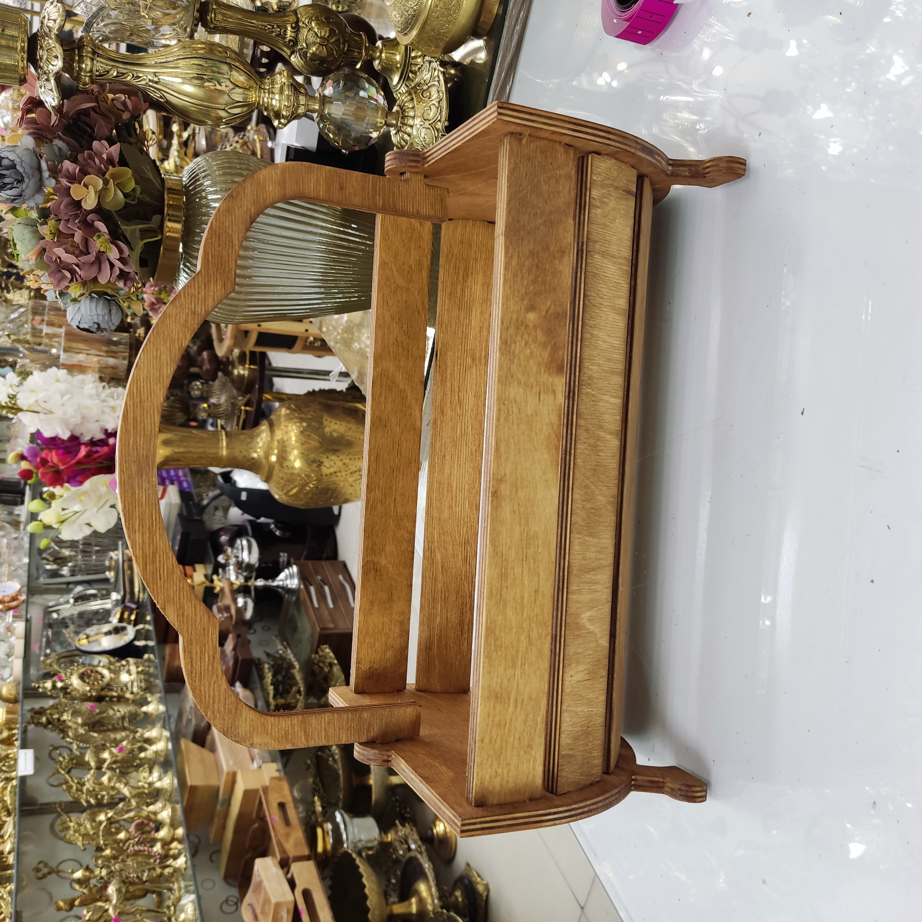 سبد میوه چوبی دسته دار