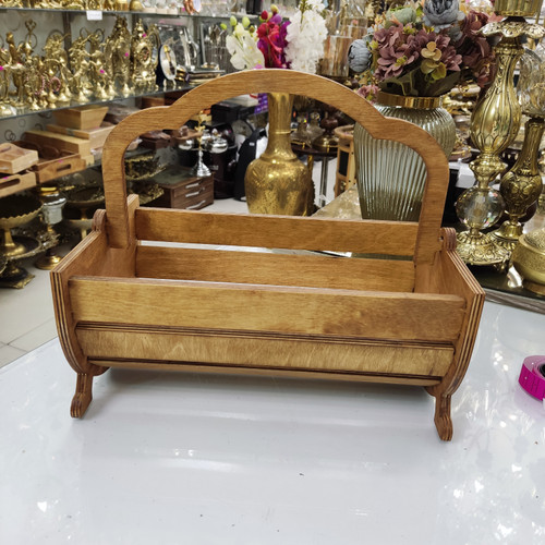 سبد میوه چوبی دسته دار