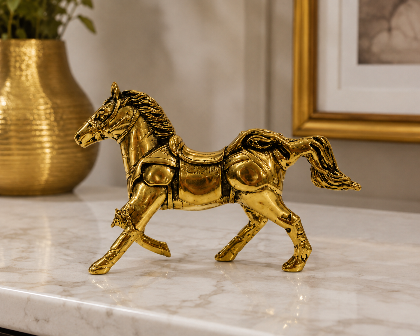 تندیس اسب کوچک برنجی دکوراتیو ابعاد 15*11